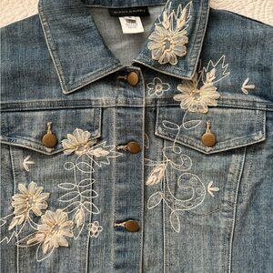 Vintage 90’s embroidered Denim Jacket by Alexis and Avery